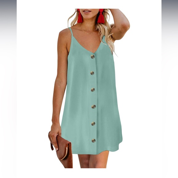 Nwot Chase Secret Women’s V Neck Spaghetti Shoulder Strap Sleeveless Mini Dress - Picture 1 of 4